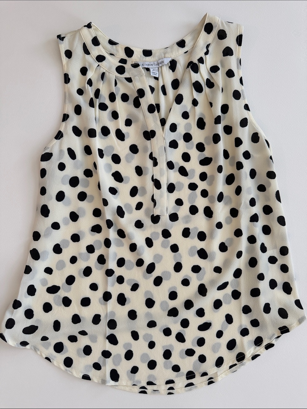 41 Hawthorn Cream and Black Polka Dot Sleeveless Camisole